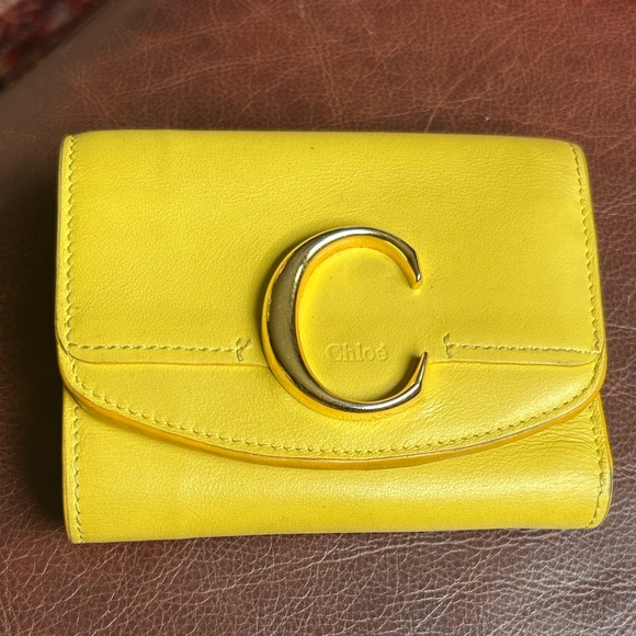 Chloe Handbags - Chloe trifold Yellow Wallet with Gold C Logo